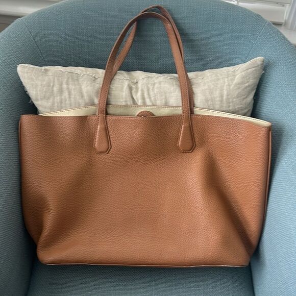 Tory Burch Camel Leather Tote Bag - Picture 4 of 9